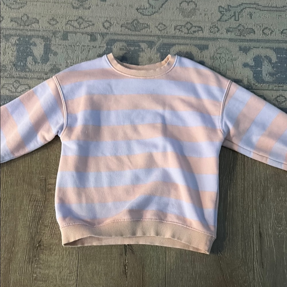 Striped Pastel Crewneck Sweatshirt - Pink & Light Blue